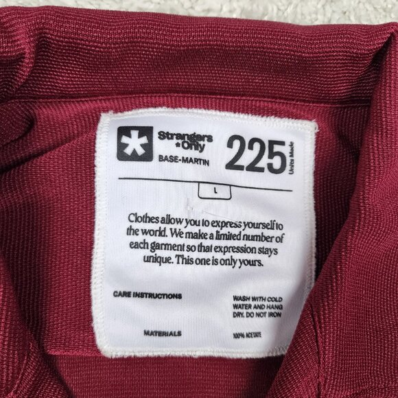 Strangers Only Base Martin 225 100% Acetate Nordstrom Shirt Size Large L Red US - Picture 4 of 6